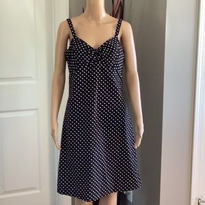 2/30. DOROTHY PERKINS  black and white pokadot SUN DRESS. Size 12/medium